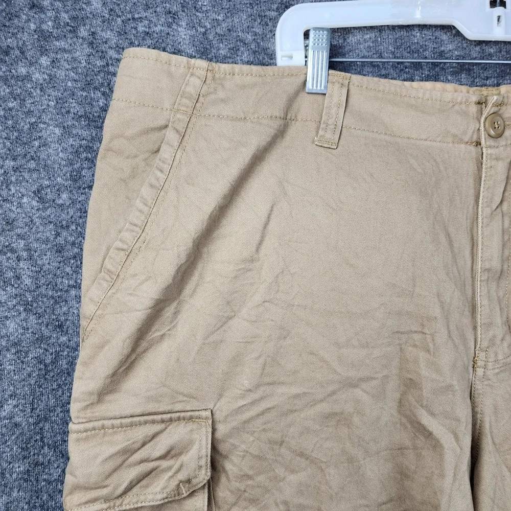Faded Glory Cargo Shorts Mens 46 Desert Camel Cotton Utility‎ Pockets FM15298B